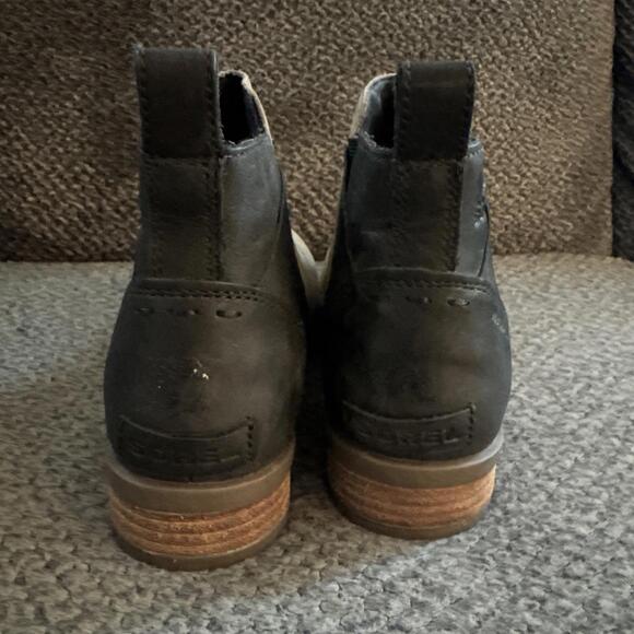 Sorel Emelie Chelsea Womens Size 10.5 Pull Boots Brown Leather Waterproof Shoes - Picture 6 of 8